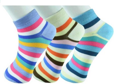 KITKING Women Striped Ankle Length(Pack of 3)