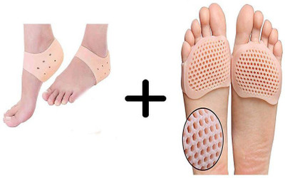Woniry Silicone Anti-Skid Forefoot Pads Heel Protector Heel Support(Orange)