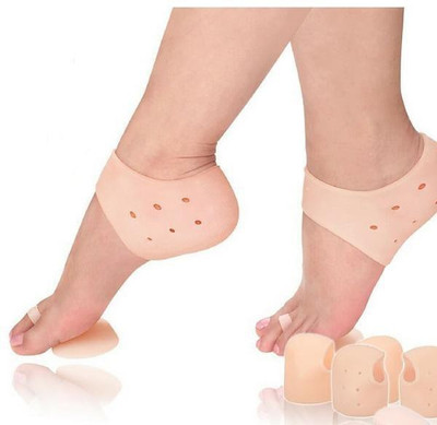 Granny Smith Moisturizing Gel Heel Socks Protector For Heel Anti-Crack Set Heel Support(Brown)
