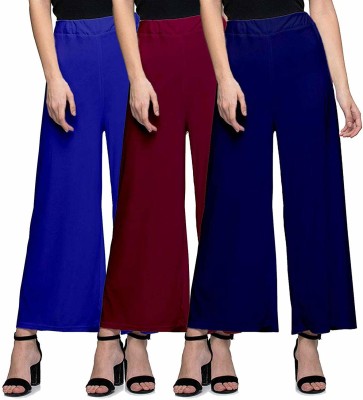 Swastik Stuffs Relaxed Women Dark Blue, Blue, Maroon Trousers