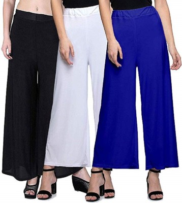 Swastik Stuffs Relaxed Women White, Blue, Black Trousers