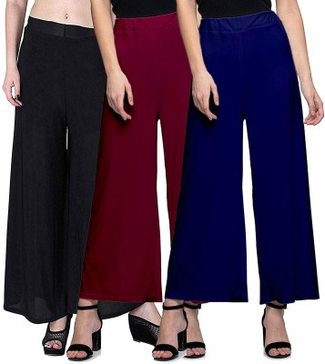 Swastik Stuffs Relaxed Women Dark Blue, Maroon, Black Trousers