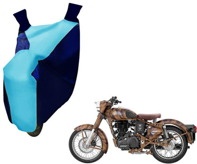 WolkomHome Two Wheeler Cover for Royal Enfield(Classic 350, Blue, Clear)