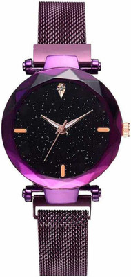 Feston Buckle Starry sky Watches For girls Fashion Purple Lady Casual Analog Watch - For Girls