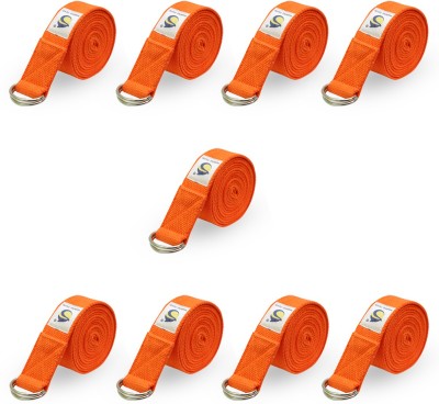 Marine Pearl 8ft Set of 9 Heavy Duty Yoga Strap - Cotton Yoga Strap Cotton Yoga Strap(Orange)