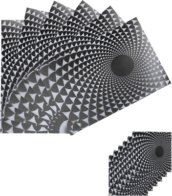 Bossify Rectangular Pack of 12 Table Placemat(Black, White, PVC)