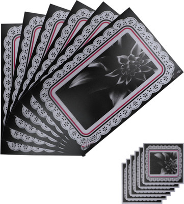 Bossify Rectangular Pack of 12 Table Placemat(Black, White, PVC)
