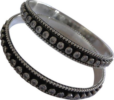 HEERA GEMS Silver Bangle Set(Pack of 2)