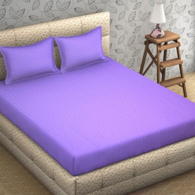 OICHY 180 TC Microfiber Double Solid Flat Bedsheet(Pack of 1, Purple)