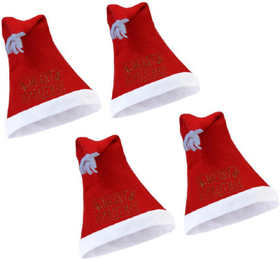 ME&YOU Solid Santa Cap Cap(Pack of 4)