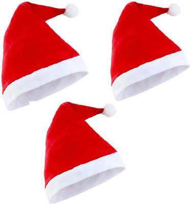 ME&YOU Solid Santa Cap Cap(Pack of 3)