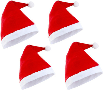 ME&YOU Solid Santa Cap Cap(Pack of 4)