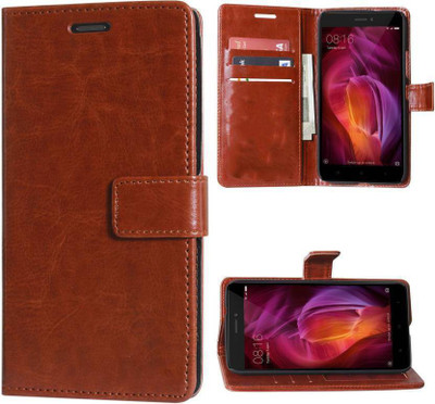 Wristlet Flip Cover for Mi Redmi Note 5(Brown)