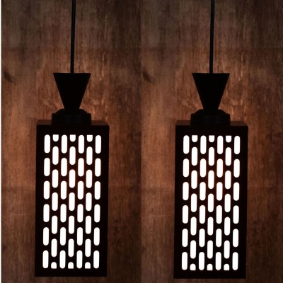 Gojeeva Wooden Hanging Lamp Style Hanging Lamp Creative Wood Pendant Light Lamp suitable for Living Room,Foyer,Bedroom,Hallway (Pack of 2) Pendants Ceiling Lamp(Brown)