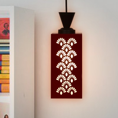 TrendyHouse Wooden Hanging Lamp Style Hanging Lamp Creative Wood Pendant Light Lamp suitable for Living Room,Foyer,Bedroom,Hallway Pendants Ceiling Lamp(Red)