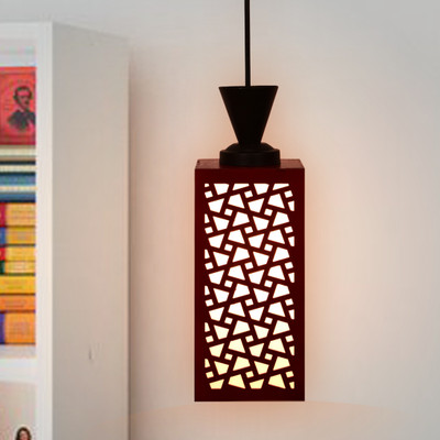 Zuper Wooden Hanging Lamp Style Hanging Lamp Creative Wood Pendant Light Lamp suitable for Living Room,Foyer,Bedroom,Hallway Pendant Lamp Ceiling Lamp(Red)