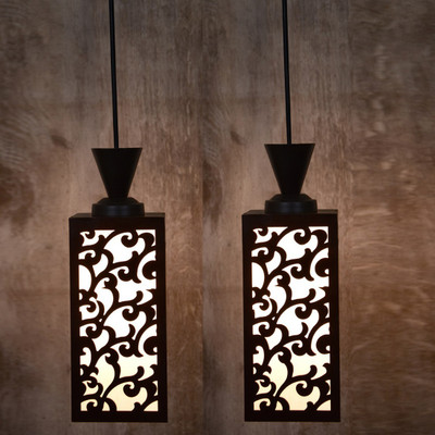 Gojeeva Pendant Light Lamp suitable for Living Room,Foyer,Bedroom,Hallway (Pack of 2) Pendant Lamp Ceiling Lamp(Brown)