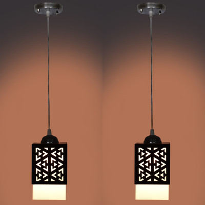 Gojeeva Wooden Hanging Lamp Style Hanging Lamp Creative Wood Pendant Light Pendants Ceiling Lamp(Black)