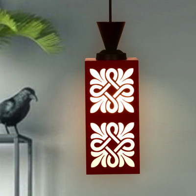 Gojeeva Wooden Hanging Lamp Style Hanging Lamp Creative Wood Pendant Light Lamp suitable for Living Room,Foyer,Bedroom,Hallway Pendant Lamp Ceiling Lamp(Red)