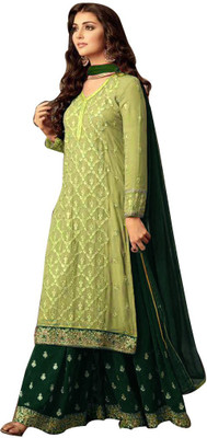 Bhumik Enterprise Georgette Embroidered Gown/Anarkali Kurta & Bottom Material