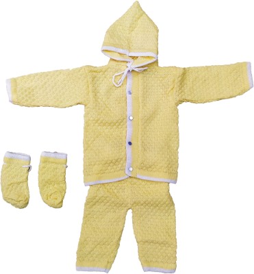Mom And Son Baby Boys & Baby Girls Casual Sweater Pyjama, Mitten(Yellow)