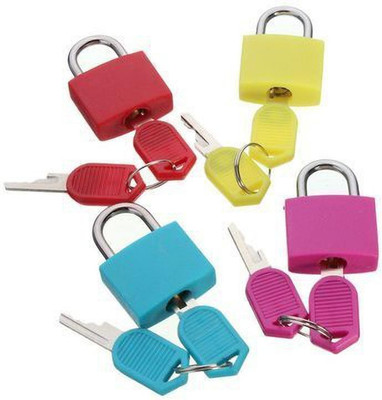 ZIGLY Mini Multi Color Travel Bag Pad Lock Set of 4 Lock(Multicolor)