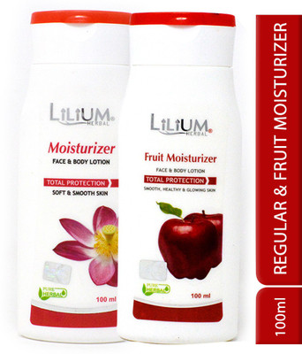 LILIUM Herbal Fruit With Regular Moisturizer Face & Body Lotion 100ml Each Pack of 2(200 ml)