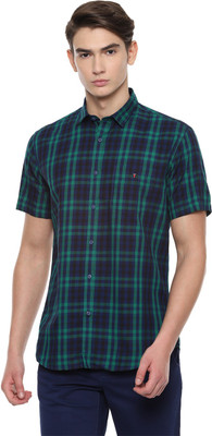 louis-philippe-men-checkered-casual-green-shirt