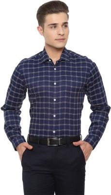 LOUIS PHILIPPE Men Checkered Formal Dark Blue Shirt