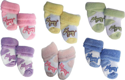 GOURAVSUMANA Baby Boys & Baby Girls Printed Ankle Length(Pack of 6)