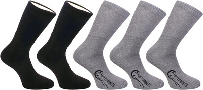 Footprints Organic Cotton Men Solid Calf Length(Pack of 5)