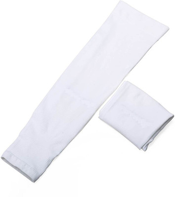 SoSh Cotton Arm Sleeve For Men & Women(Free, White)