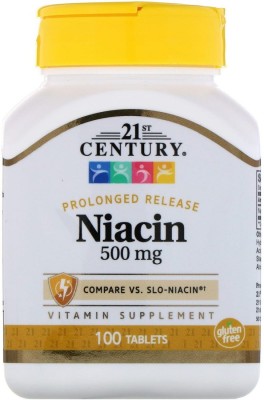 21st Century Niacin, Prolonged Release, 500 mg, 100 Tablets(500 mg)