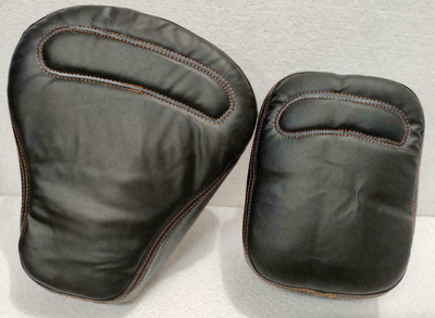 ANK Black Leatherite Durable & Comfortable Black Front & Rear Split Bike Seat Cover For Royal Enfield Classic 500, Classic 350