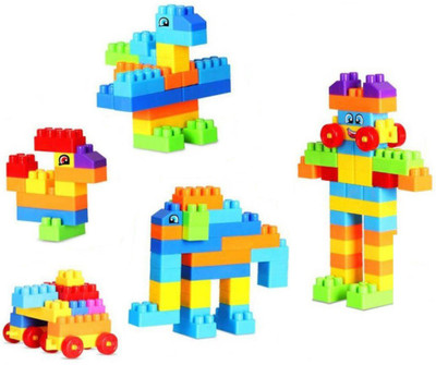 Aarzoomic Best 100 Pcs Building Blocks Learning Educational Toy Set Q3 for small kids (Multicolor)(Multicolor)