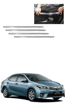 PRTEK Plastic Car Bumper Guard(Silver, Pack of 4, Toyota, Corolla Altis)