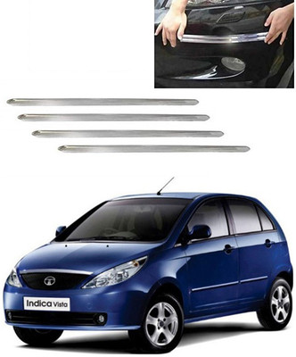 PRTEK Plastic Car Bumper Guard(Silver, Pack of 4, Tata, Indica)