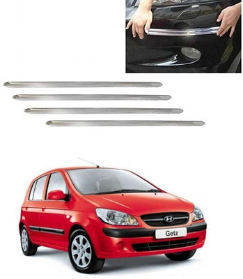 PRTEK Plastic Car Bumper Guard(Silver, Pack of 4, Hyundai, Getz)