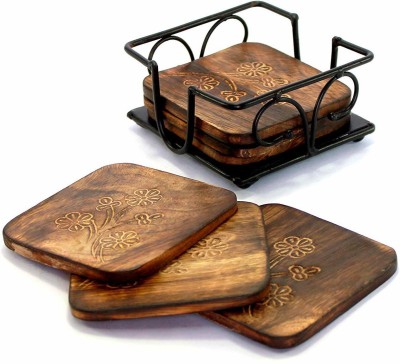 Amaze Shoppee Square Reversible Sandstone Coaster Set(Pack of 6)