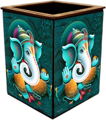 Poster N Frames 1 Compartments wooden pen stand(Multicolor)