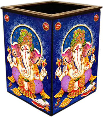 Poster N Frames 1 Compartments wooden pen stand(Multicolor)