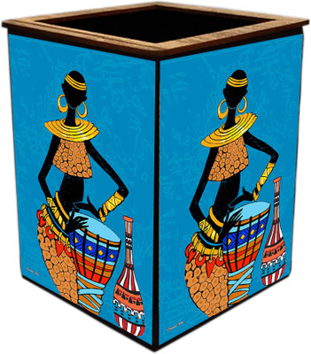 Poster N Frames 1 Compartments wooden Colorful Wooden Pen Stand(Multicolor)