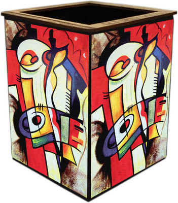 Poster N Frames 1 Compartments wooden pen stand(Multicolor)