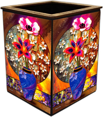 Poster N Frames 1 Compartments wooden Colorful Wooden Pen Stand(Multicolor)