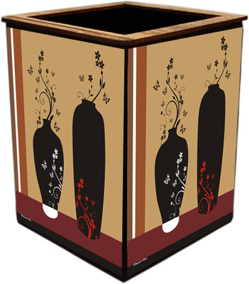 Poster N Frames 1 Compartments wooden Pen Stand(Brown)