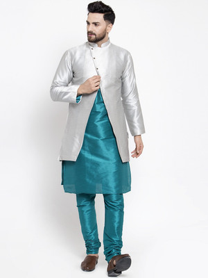 SAIFOO Men Pyjama Ethnic Jacket Set