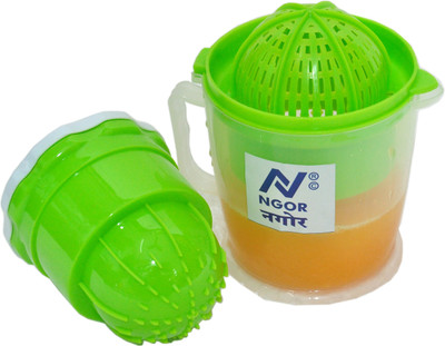 NGOR Plastic 2 in 1 juicer Green Hand Juicer(Green)