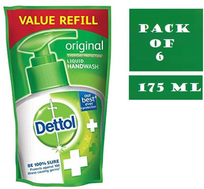 Dettol Original Liquid Handwash Refill Ambz 175 ml ( Pack of 6 ) Hand Wash Bottle(6 x 175 ml)