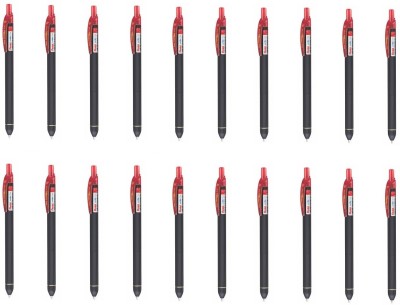 PENTEL Energel Click BL-437R Red ink color Roller Ball Pen(Pack of 20, Ink Color - Red, Black)