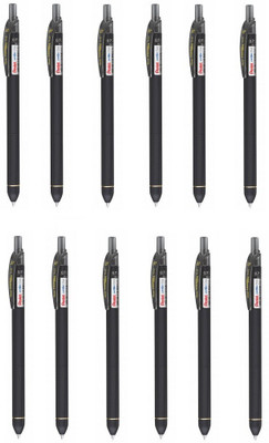 PENTEL Energel Click BL-437R Black ink color Roller Ball Pen(Pack of 12, Ink Color - Black)